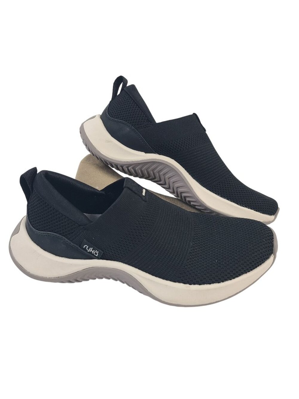 NEW Ryka Women's Black Encore Knit Slip-On Sneakers Size 6 M